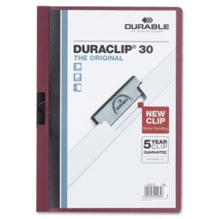 DURABLE OFFICE PRODUCTS Durable Office Products 220331 Vinyl Duraclip Report Cover; Clear & Maroon 220331
